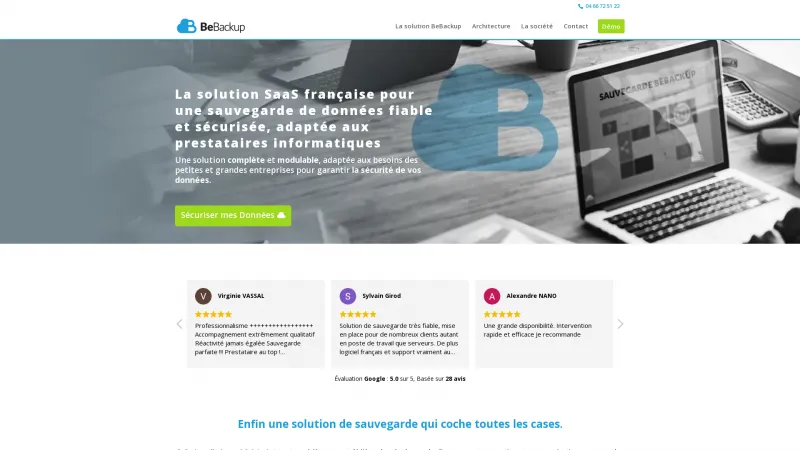 Homepage of BeBackup