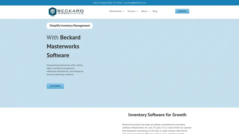 Homepage of Masterworks ERP