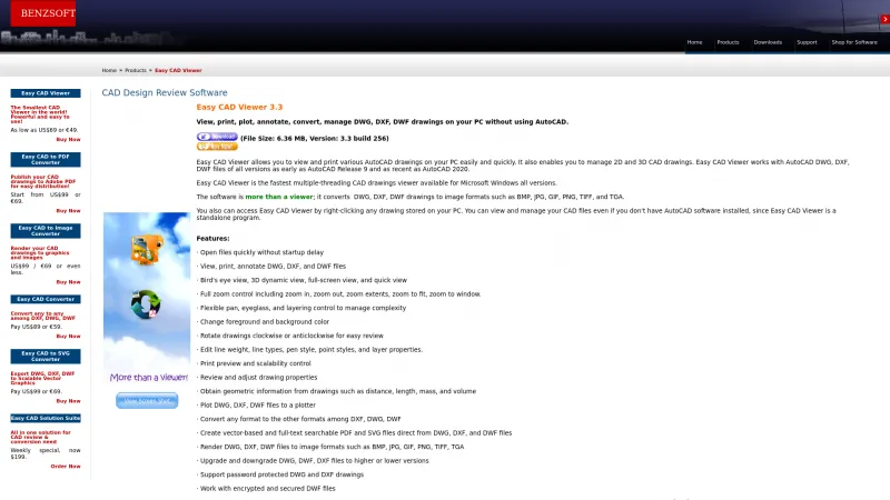 Homepage of Easy CAD Viewer