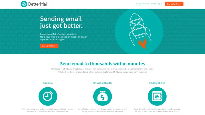 Homepage of BetterMail