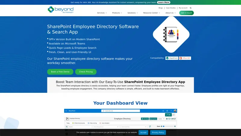 Homepage of Employee Directory