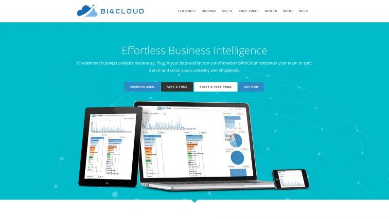 Homepage of BI4Cloud