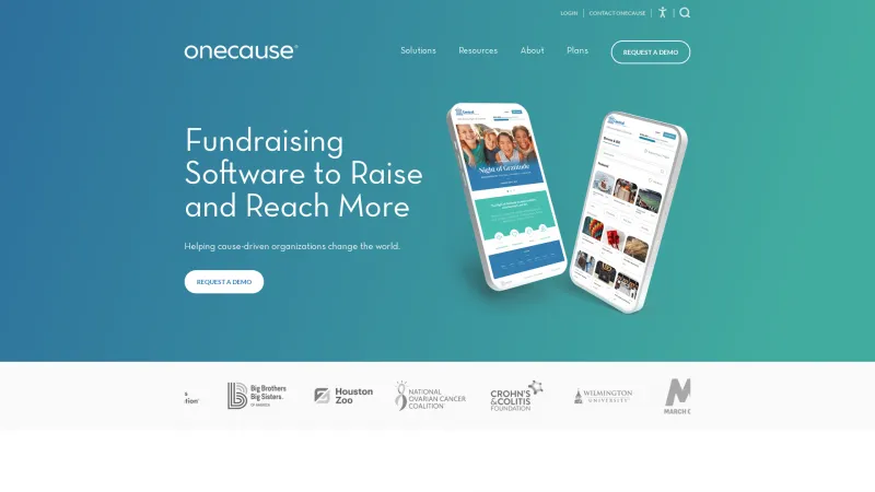 Homepage of OneCause