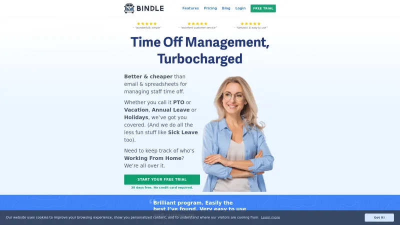 Homepage of Bindle