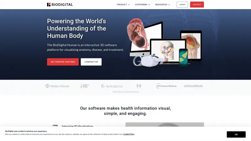 Homepage of BioDigital Human