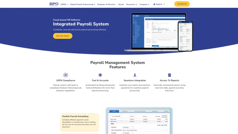 Homepage of BIPO Payroll