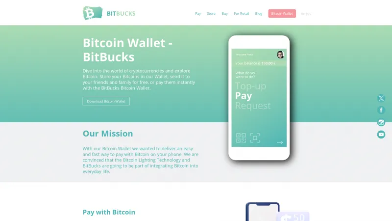 Homepage of BitBucks