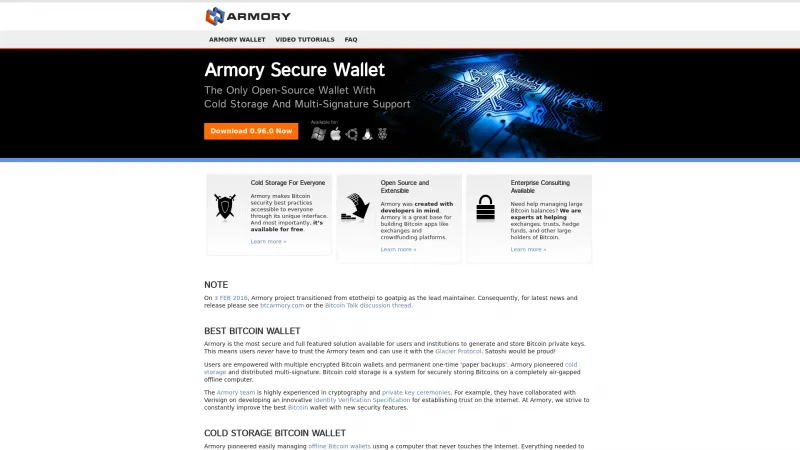 Homepage of Armory