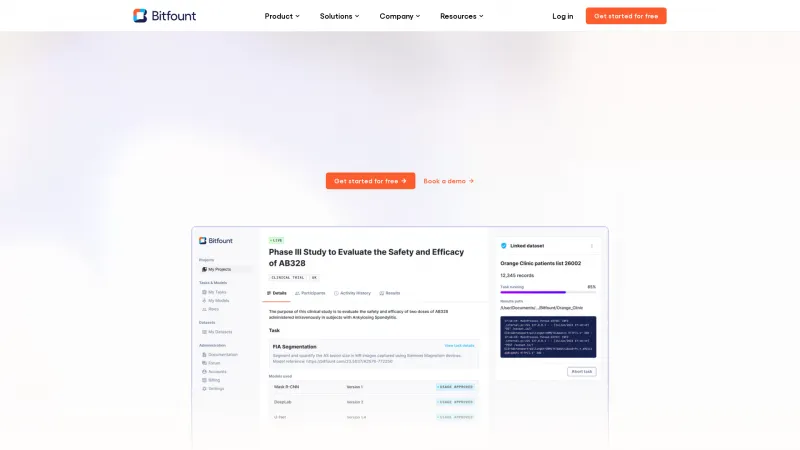 Homepage of Bitfount