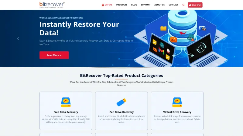 Homepage of BitRecover