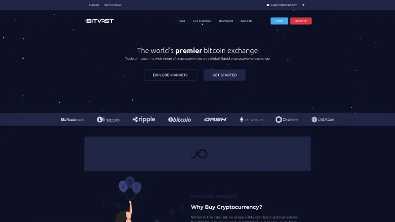 Homepage of Bitvast