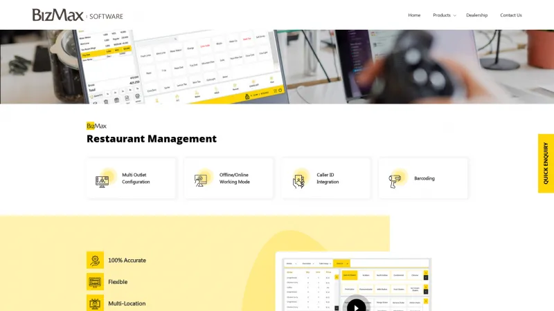 Homepage of Bizmax Software