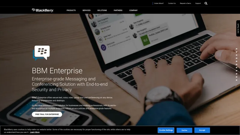 Homepage of BBM Enterprise