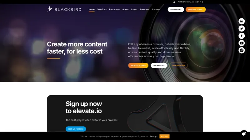 Homepage of Blackbird