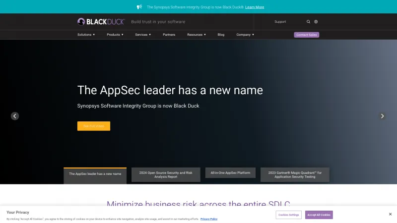 Homepage of Black Duck