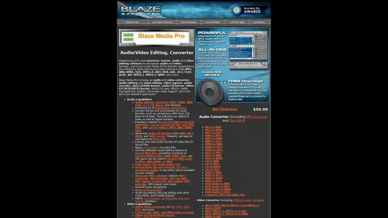 Homepage of Blaze Media Pro