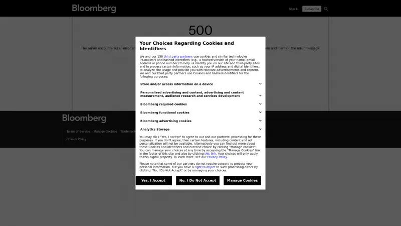 Homepage of Bloomberg