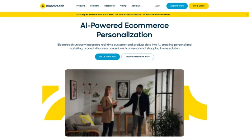 Homepage of Bloomreach