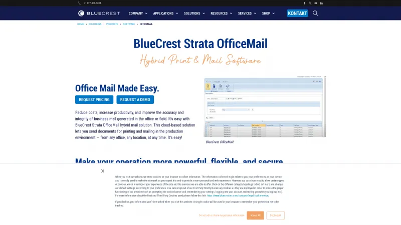 Homepage of OfficeMail