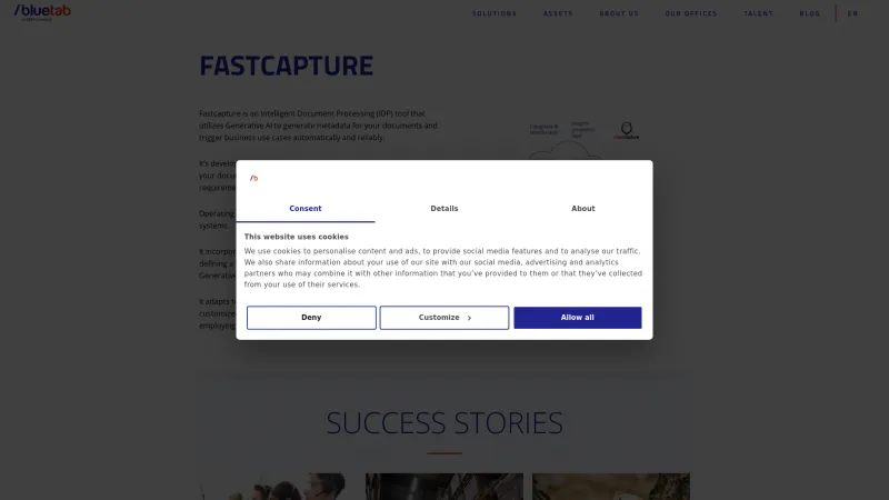 Homepage of Fastcapture