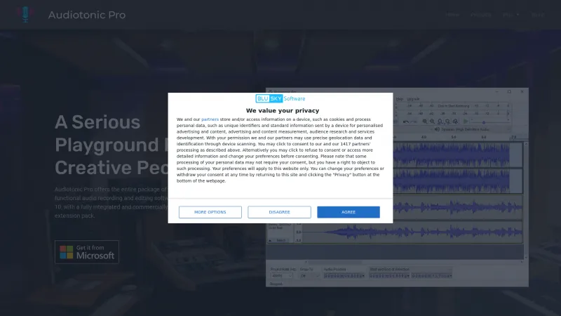 Homepage of Audiotonic Pro