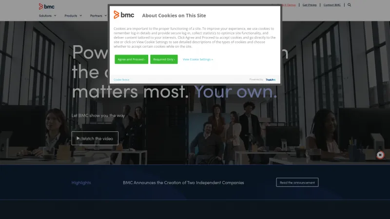 Homepage of BMC Helix CMDB