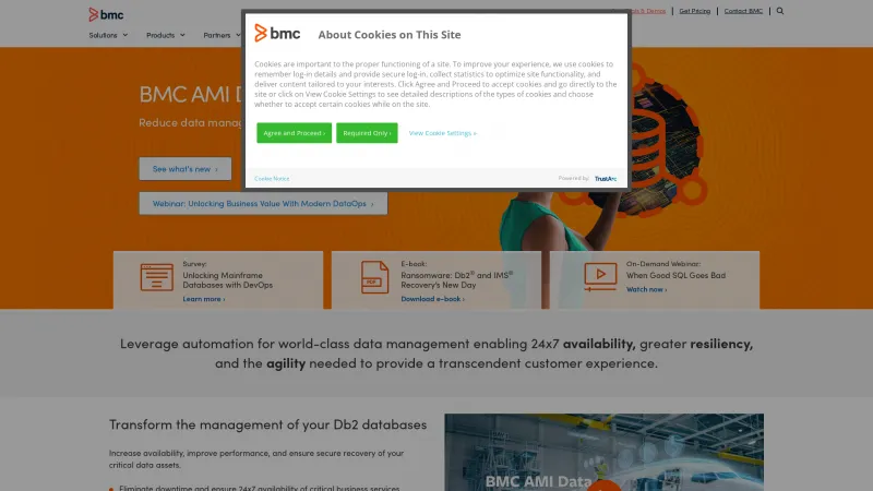 Homepage of BMC AMI Data for Db2