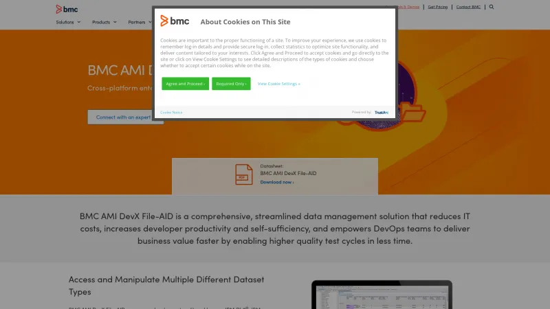 Homepage of BMC Compuware File-AID