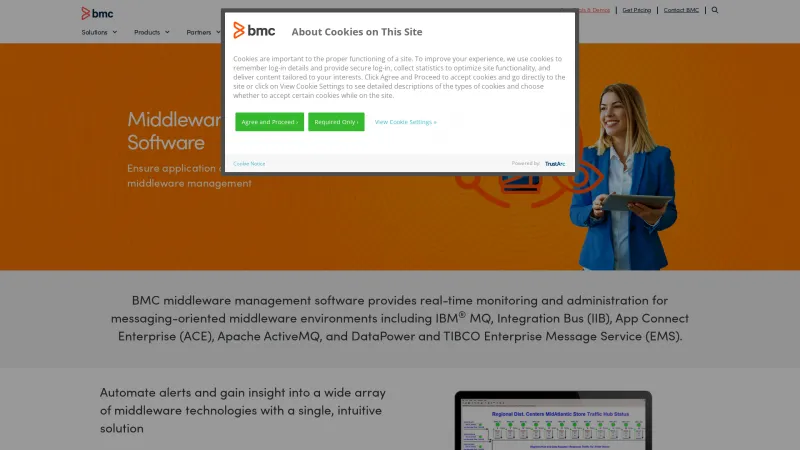 Homepage of BMC Middleware Management