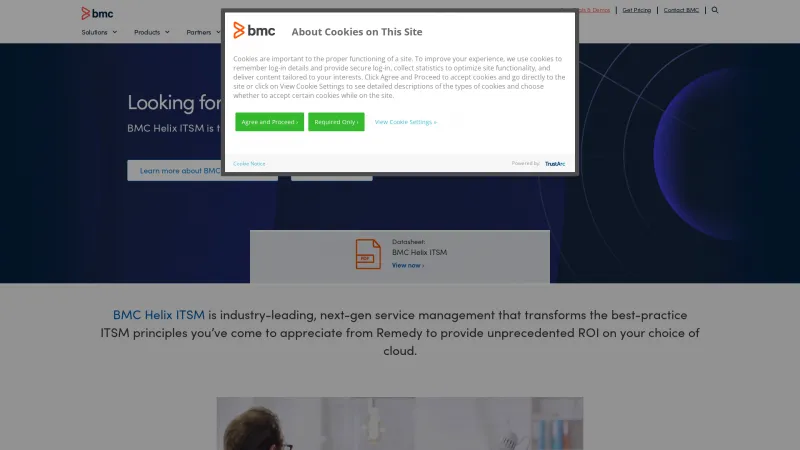 Homepage of BMC Helix ITSM