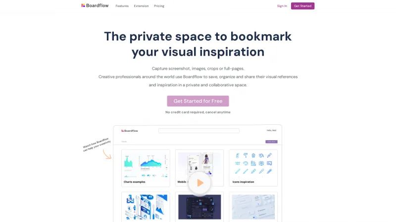 Homepage of Boardflow