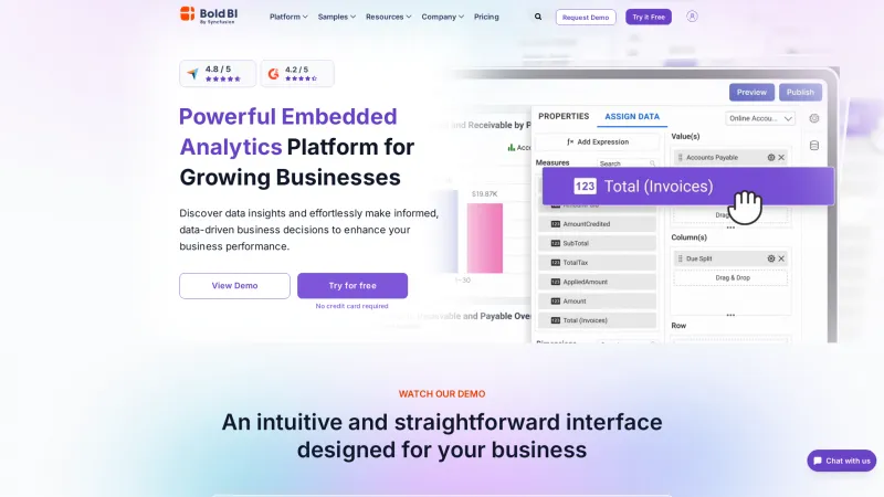 Homepage of Bold BI