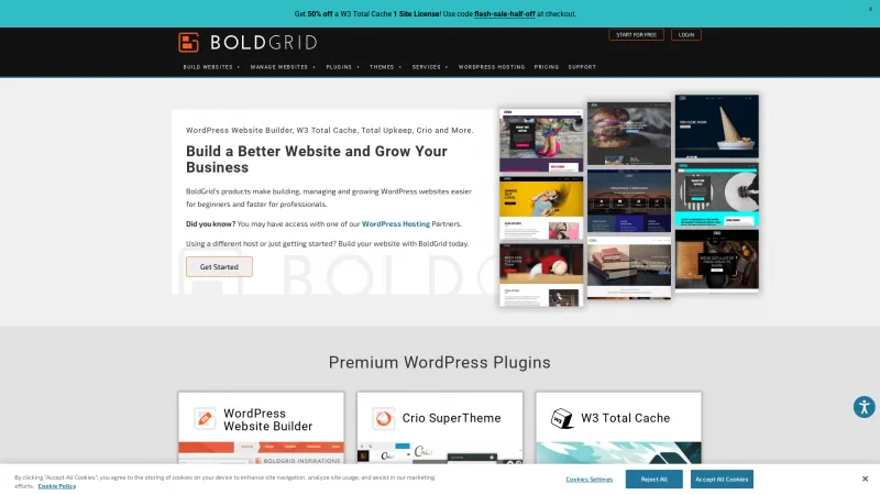 Homepage of BoldGrid