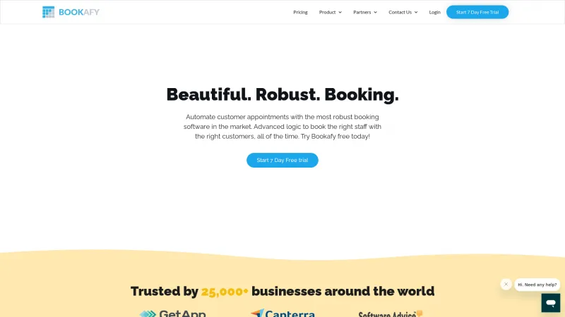 Homepage of Bookafy