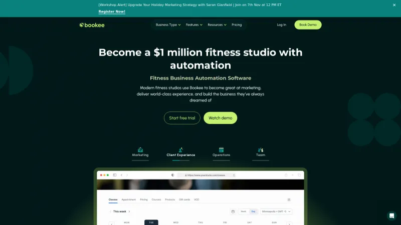 Homepage of Bookee