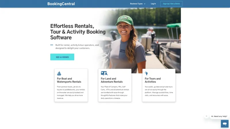 Homepage of BookingCentral