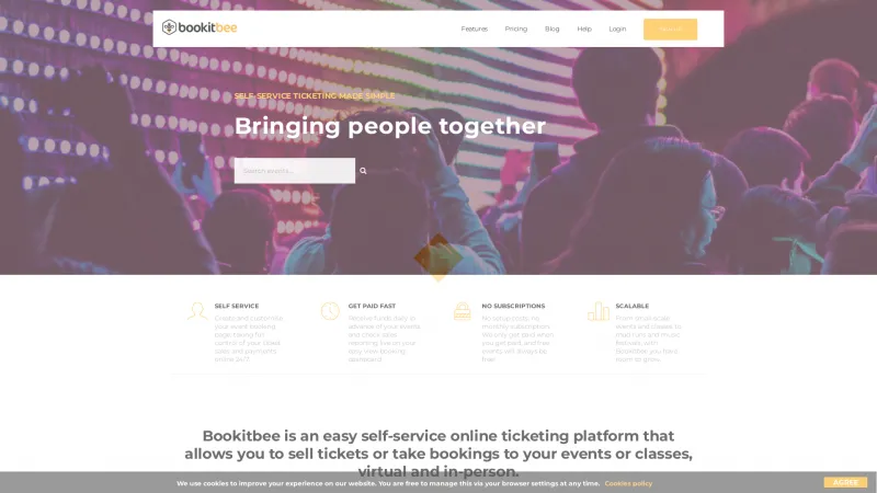 Homepage of Bookitbee