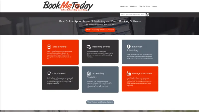 Homepage of BookMeToday