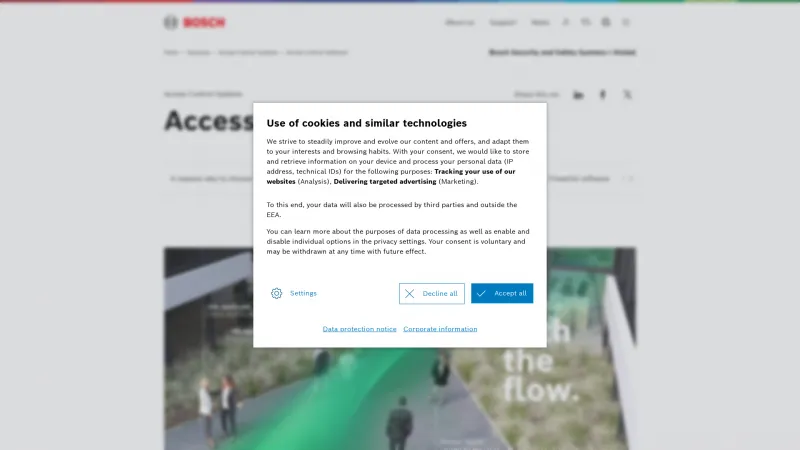 Homepage of Bosch Access Management System