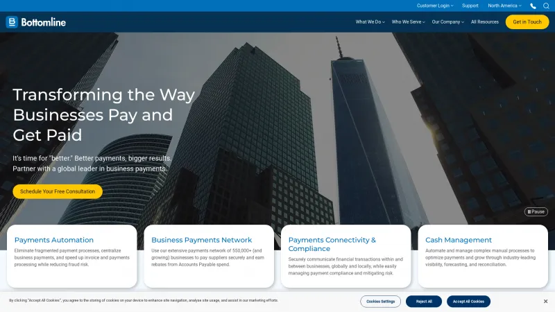 Homepage of Bottomline Digital Banking IQ