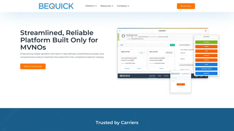 Homepage of BeQuick