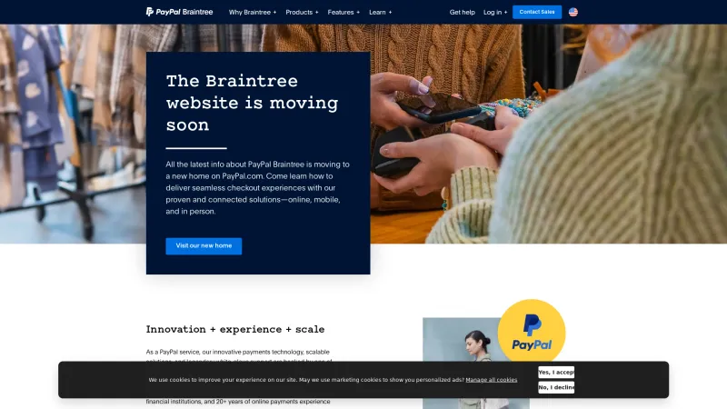 Homepage of Braintree