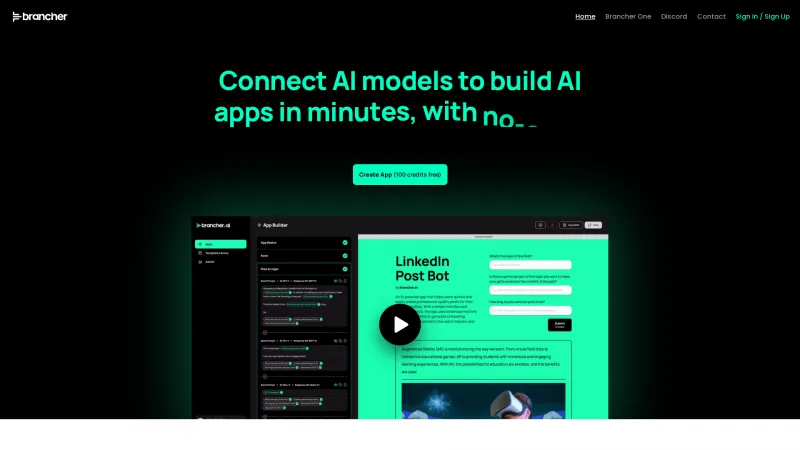 Homepage of brancher.ai