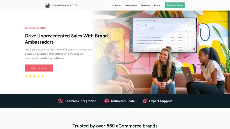 Homepage of Brandbassador