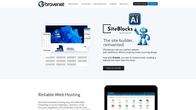 Homepage of Bravenet