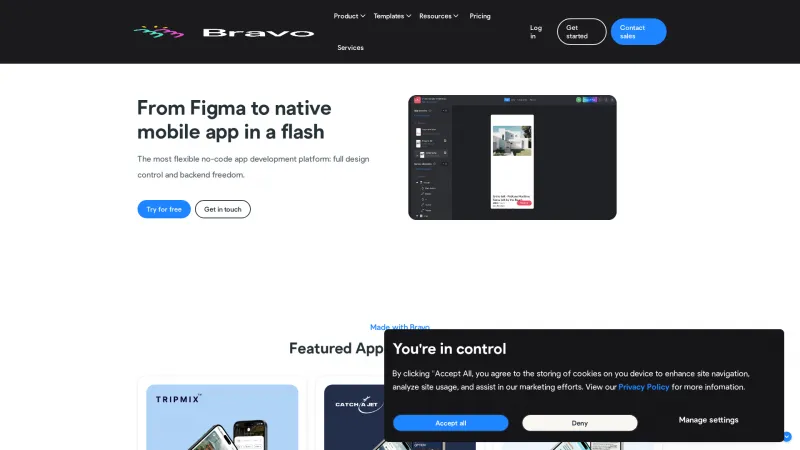 Homepage of Bravo