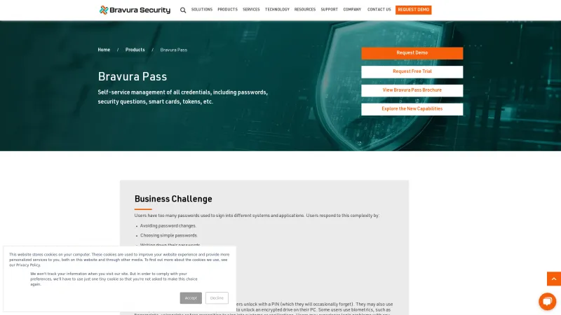 Homepage of Bravura Pass