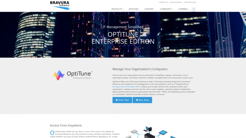 Homepage of OptiTune