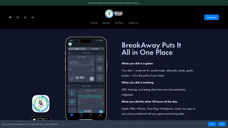 Homepage of BreakAway