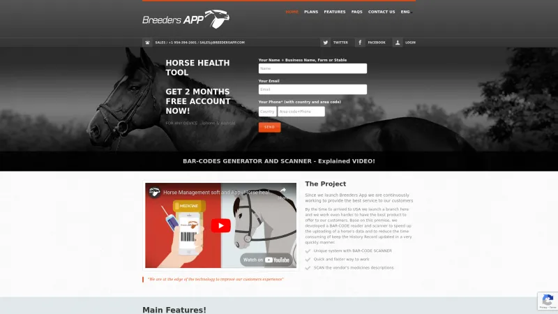 Homepage of Breeders App